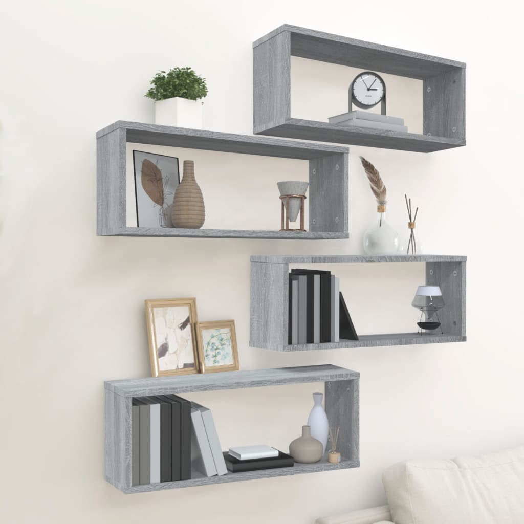 Wall Cube Shelves Wall Rack Wall-mounted Storage Shelf Engineered Wood vidaXL