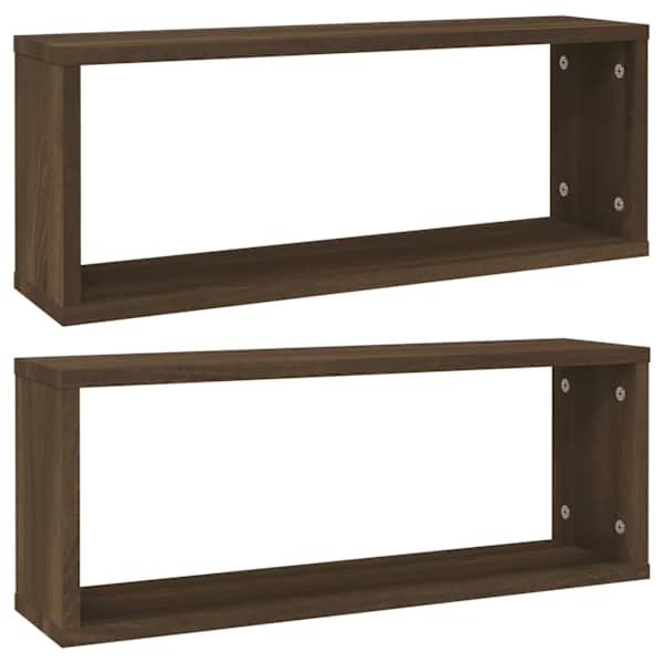 vidaXL seina kuubikriiulid 2 tk, pruun tamm, 60x15x23 cm, tehispuit