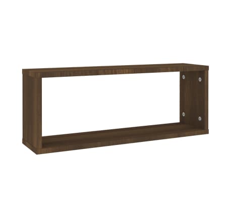 vidaXL Estantes cúbicos de pared 2 uds madera roble marrón 60x15x23 cm