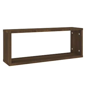 Nástěnné obdélníkové police 2 ks hnědý dub 60x15x23 cm kompozit - obrázek 3