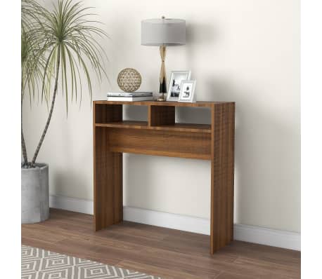 vidaXL Avlastningsbord brun ek 78x30x80 cm konstruerat tr&auml;