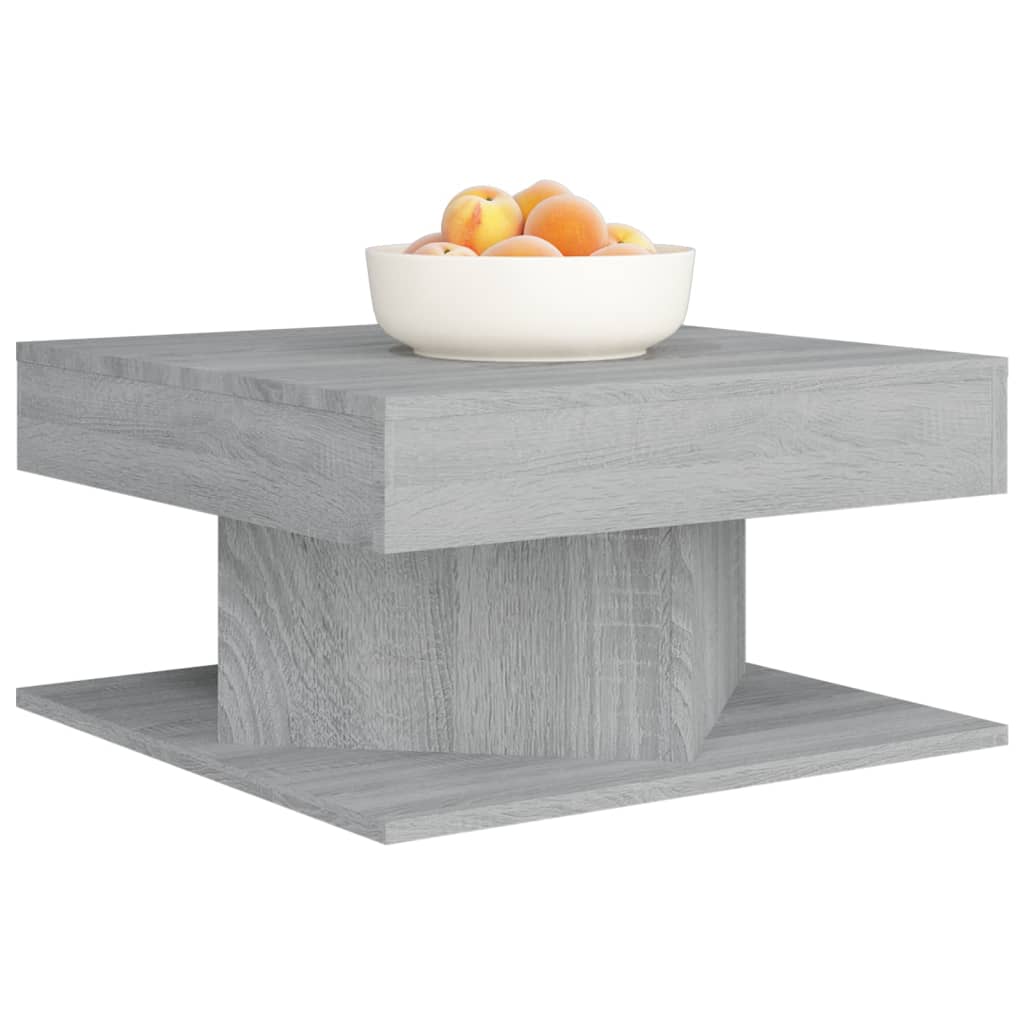 

vidaXL Salontafel 57x57x30 cm bewerkt hout grijs sonoma eikenkleurig