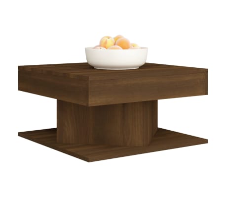 vidaXL コーヒーテーブル ブラウンオーク 57x57x30 cm エンジニアリングウッド