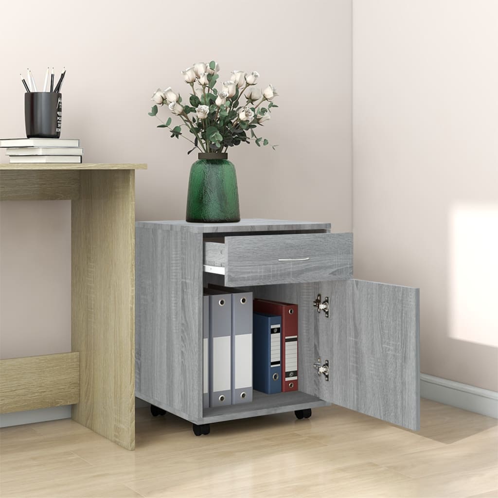 vidaXL Rolkast 45x38x54 cm bewerkt hout grijs sonoma eiken afbeelding
