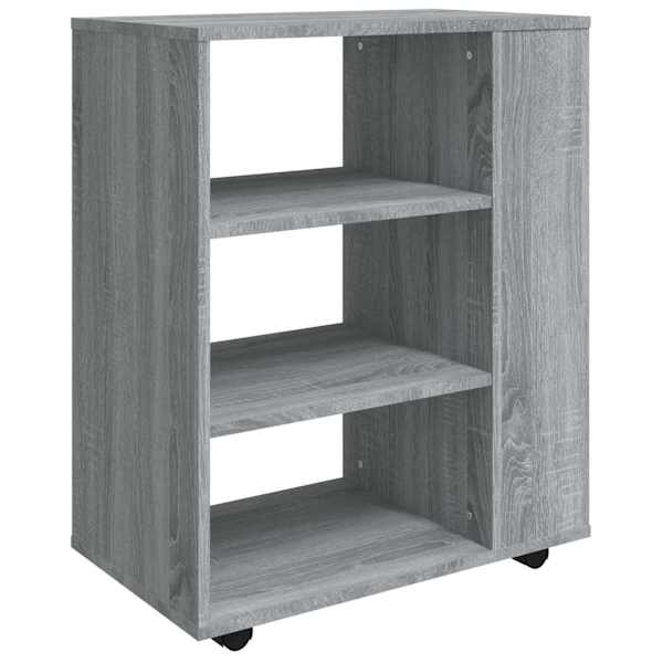vidaXL ratastel kapp, hall Sonoma tamm, 60 x 35 x 75 cm, tehispuit