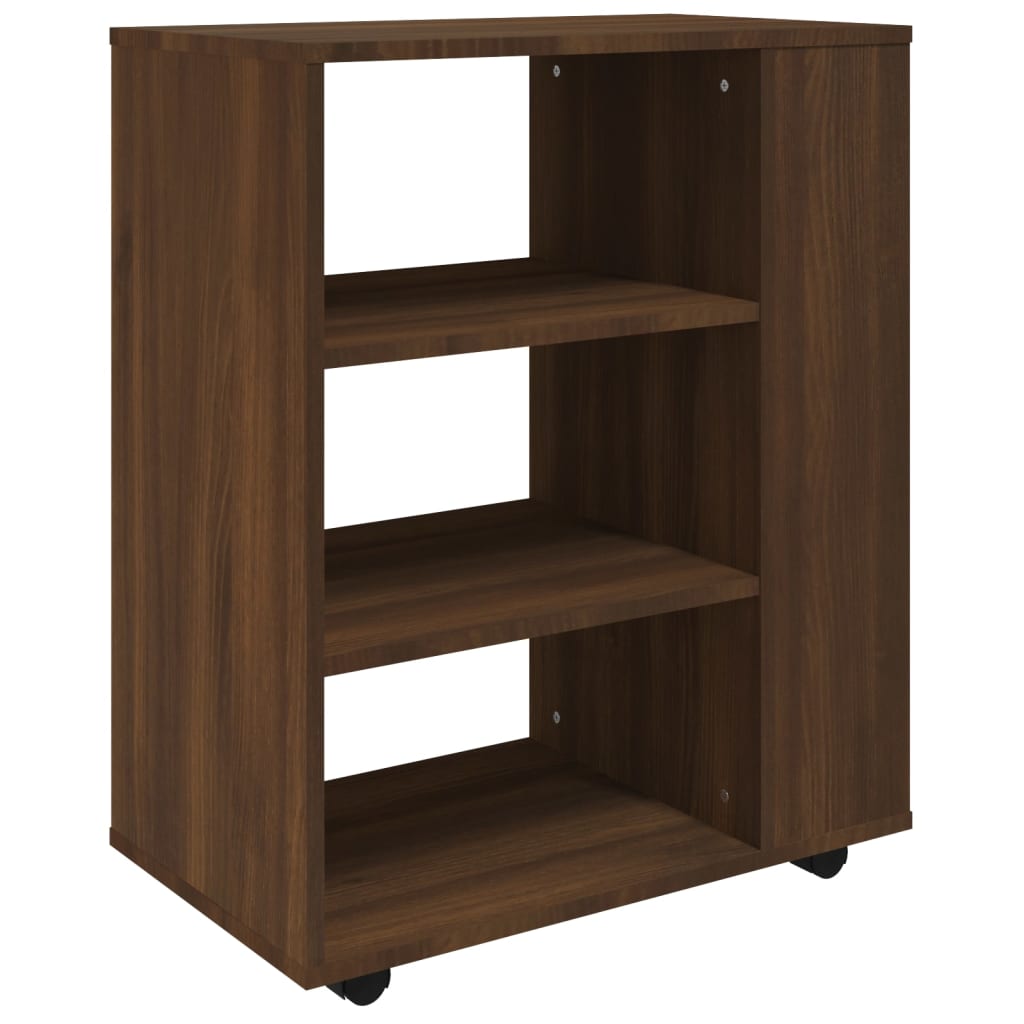 vidaXL Skříňka na kolečkách hnědý dub 60 x 35 x 75 cm kompozitní dřevo