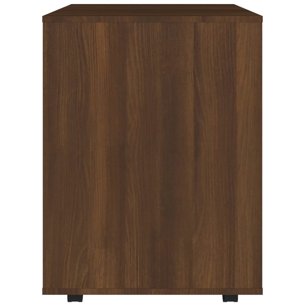 barna tölgy színű szerelt fa kerekes szekrény 60 x 53 x 72 cm
