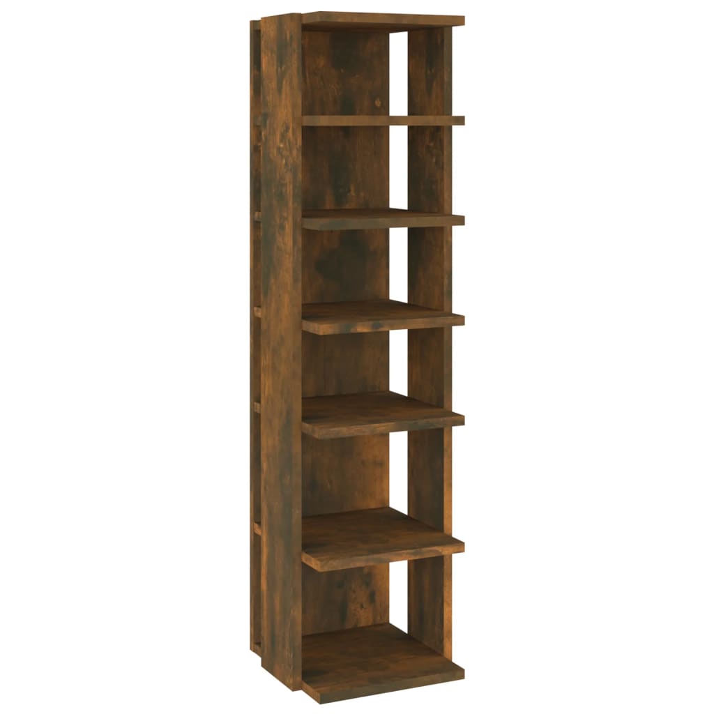 vidaXL Schoenenrekken 2 st 27,5x27x102 cm bewerkt hout gerookt eiken afbeelding