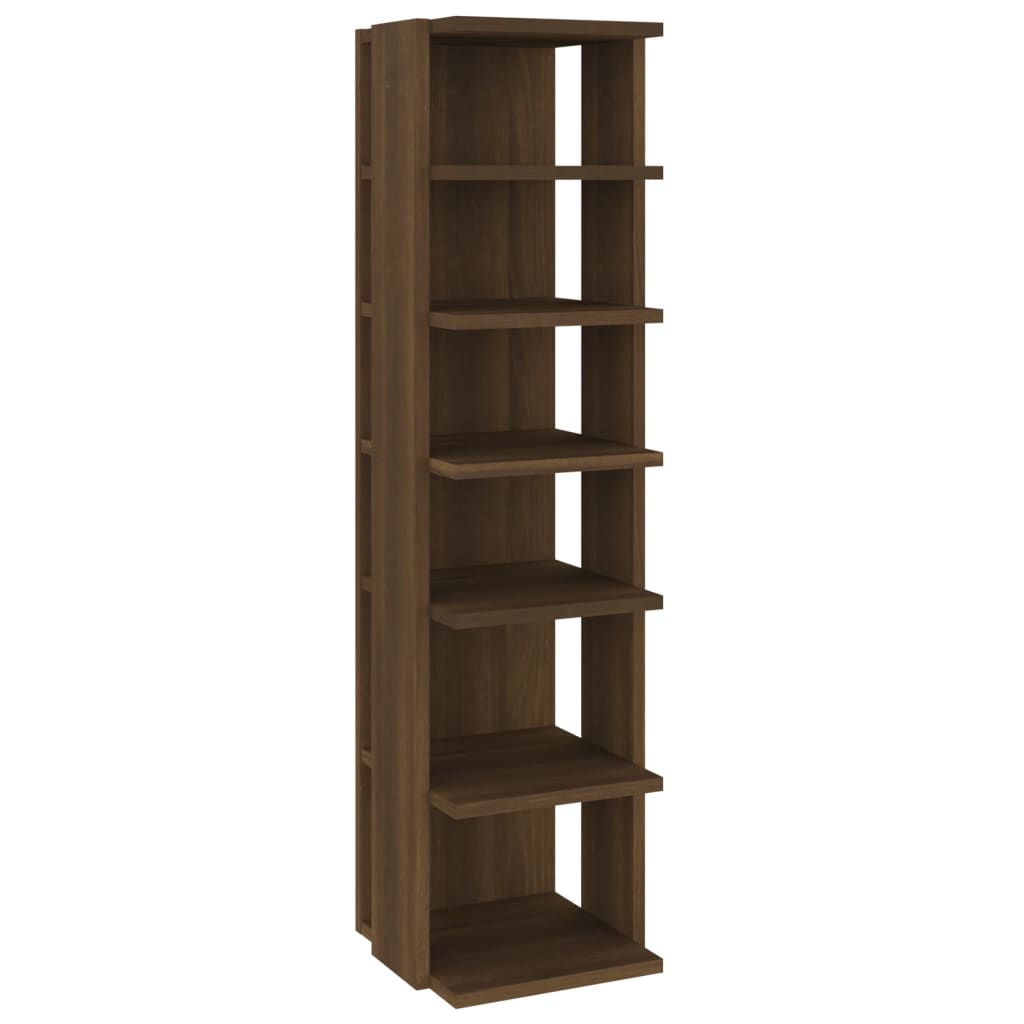 vidaXL 2 db barna tölgy színű szerelt fa cipőtartó 27,5 x 27 x 102 cm