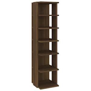 vidaXL Lentynos batams, 2vnt., rudos ąžuolo, 27,5x27x102 cm, mediena