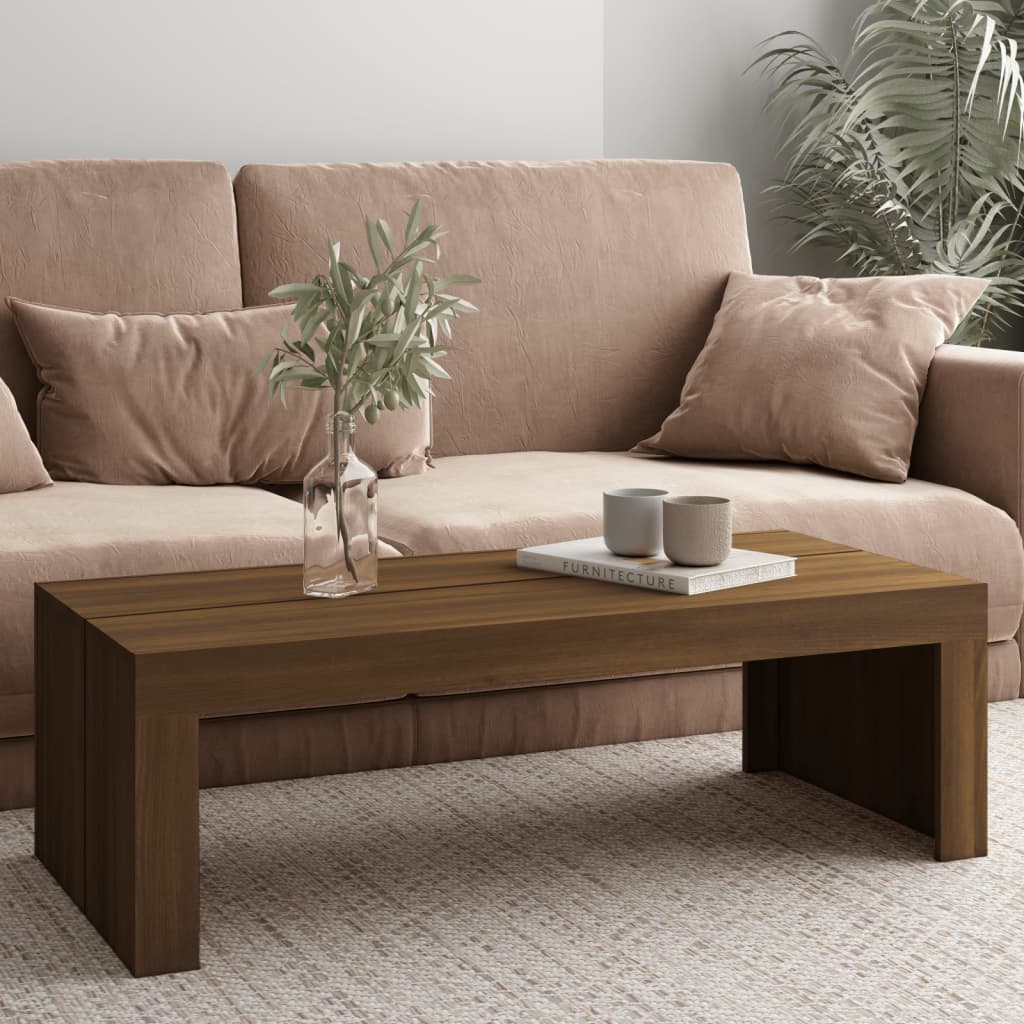 vidaXL sofabord 110x50x35 cm konstrueret træ brun egetræsfarve