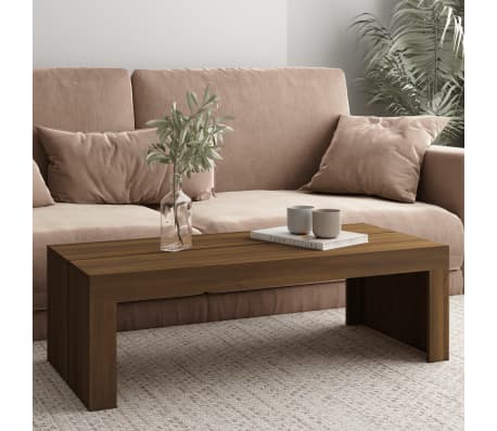 vidaXL sofabord 110x50x35 cm konstrueret træ brun egetræsfarve