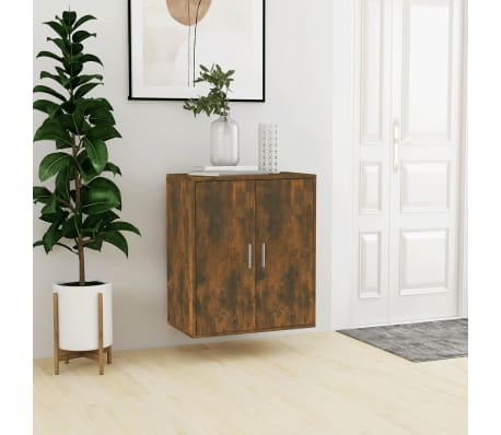 vidaXL Shoe Cabinet Smoked Oak 60x35x70 cm Engineered Wood