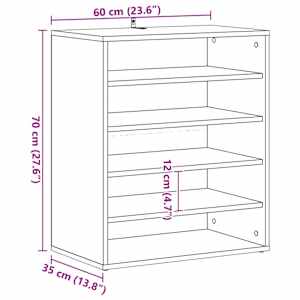 Botník šedý sonoma 60 x 35 x 70 cm kompozitní dřevo - obrázek 12