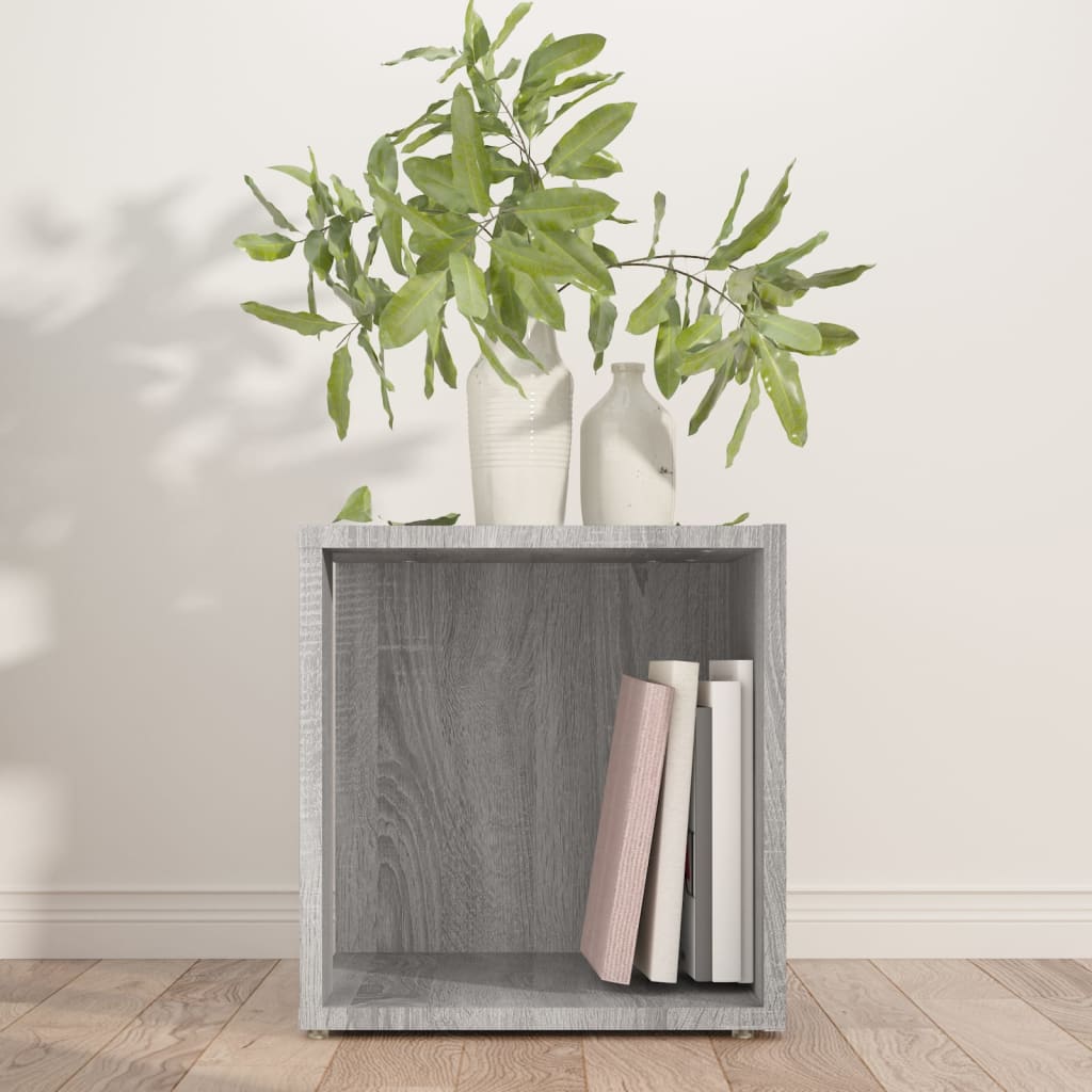 vidaXL Bijzettafel 33x33x34,5 cm bewerkt hout grijs sonoma eikenkleur afbeelding