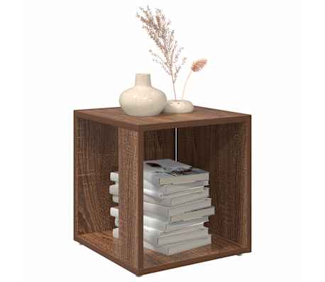 vidaXL Table d'appoint Ch&ecirc;ne marron 33x33x34,5 cm Bois d'ing&eacute;nierie