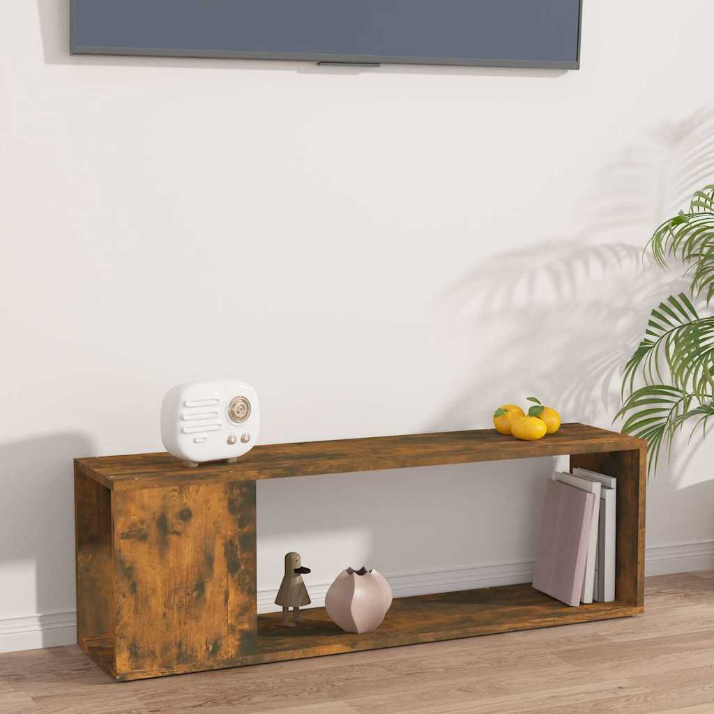vidaXL tv-bord 100x24x32 cm konstrueret træ røget egetræ