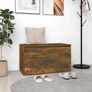 Lavice do předsíně 80 x 40 x 45 cm kouřový dub kompozitní dřevo - obrázek 1