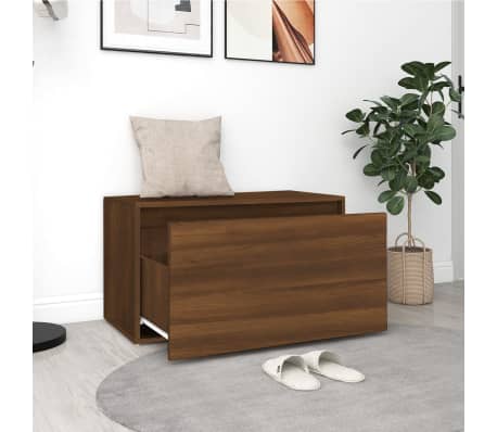 vidaXL Flurbank 80x40x45 cm Braun Eiche-Optik Holzwerkstoff