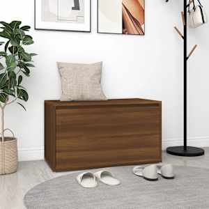 Lavice do předsíně 80 x 40 x 45 cm hnědý dub kompozitní dřevo - obrázek 1