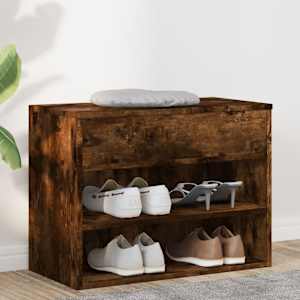 Lavice s botníkem kouřový dub 60 x 30 x 45 cm kompozitní dřevo - obrázek 1