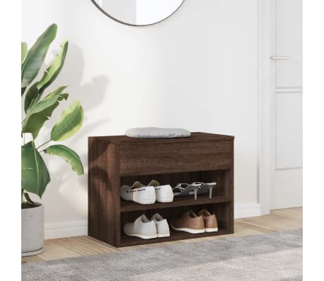 vidaXL Schuhbank Braun Eichen-Optik 60x30x45 cm Holzwerkstoff