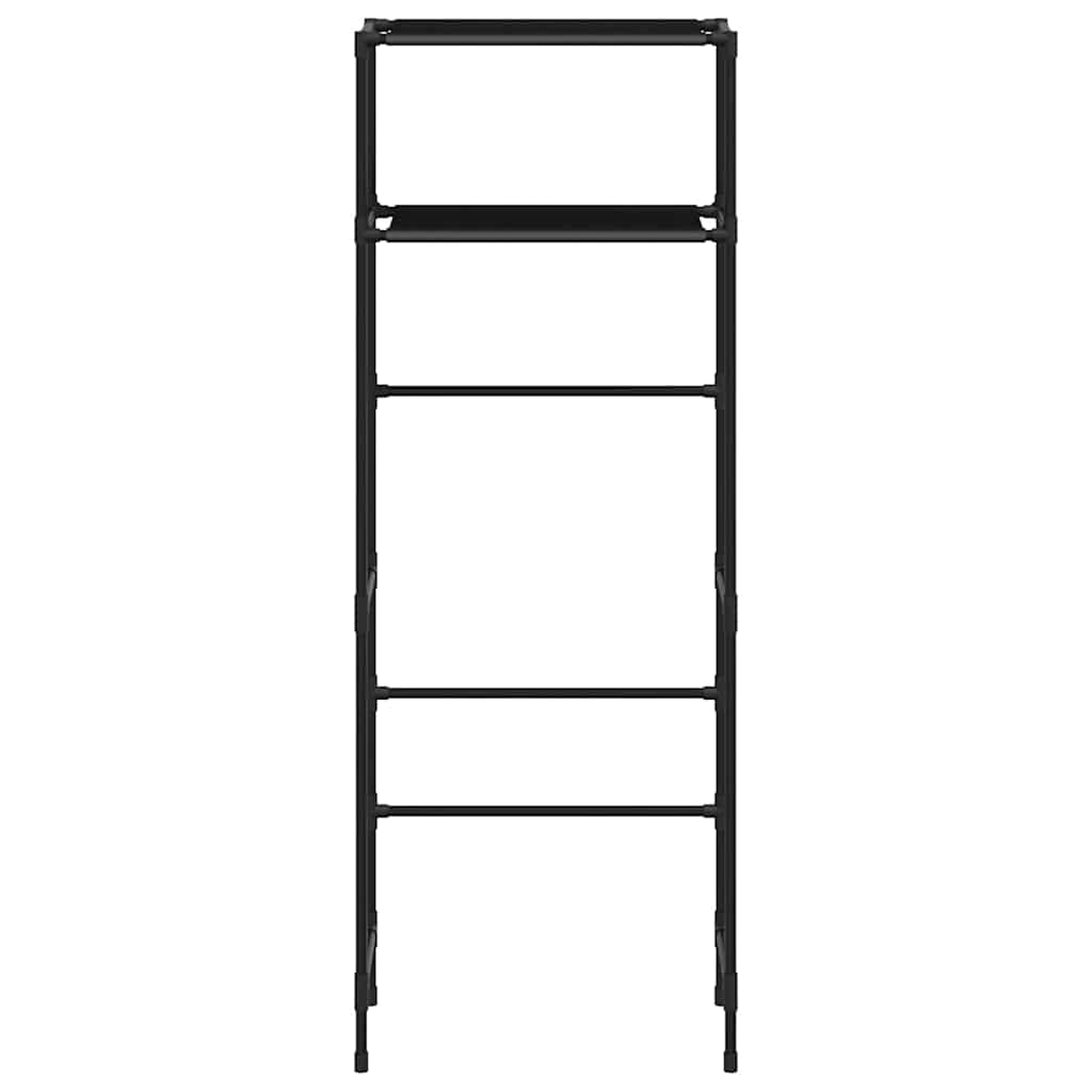 vidaXL 2-poschodový úložný stojan nad WC čierny 53,5x28x143 cm železo
