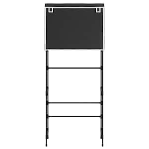 2patrový úložný regál nad pračku černý 71x29,5x170,5 cm železo - obrázek 3