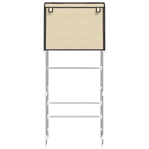 vidaXL Ραφιέρα 2 Επιπέδων για Πλυντήριο Κρεμ 71x29,5x170,5 εκ. Σίδερο