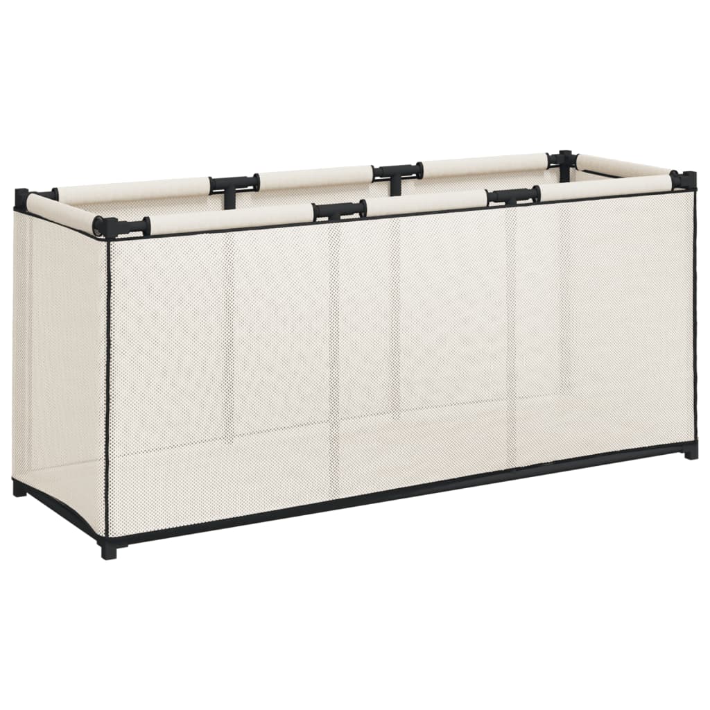 vidaXL opbevaringskasse 105x34,5x45 cm stof cremefarvet