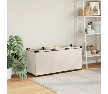 vidaXL Κουτί Αποθήκευσης Κρεμ 105 x 34,5 x 45 εκ. Υφασμάτινο