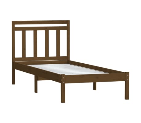 vidaXL Sengeramme honningbrun 75x190 cm Small Single heltre