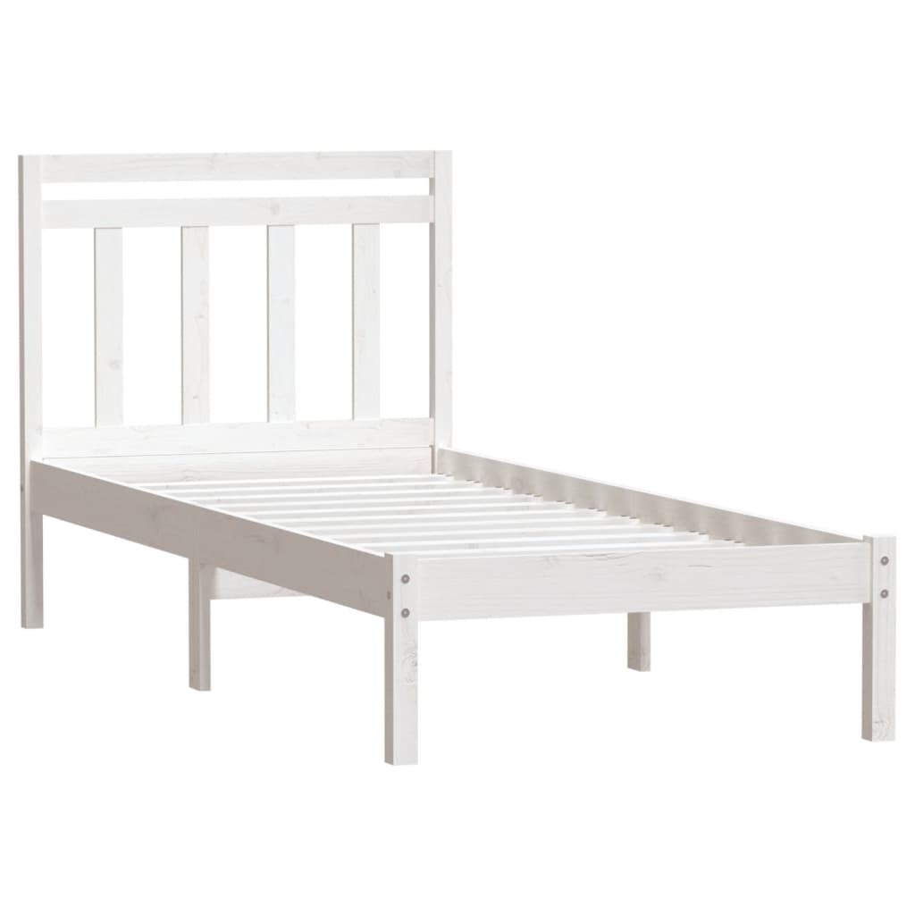 

vidaXL Bedframe massief hout wit 90x190 cm 3FT single