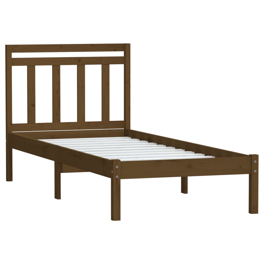 

vidaXL Bedframe massief hout honingbruin 90x190 cm 3FT single