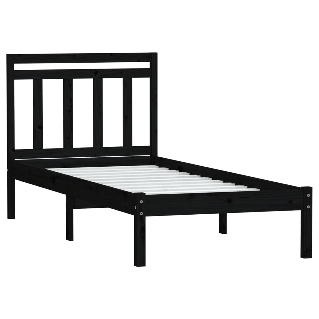 

vidaXL Bedframe massief hout zwart 90x190 cm 3FT single