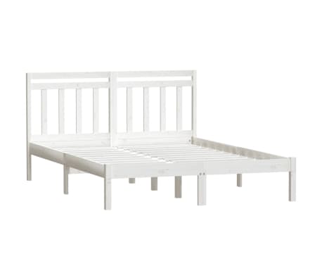 vidaXL Sengeramme hvit 120x190 cm Small Double heltre