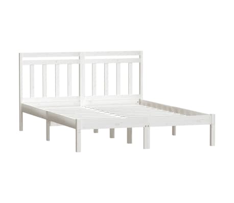 vidaXL sengeramme 140x190 cm massivt fyrretræ hvid
