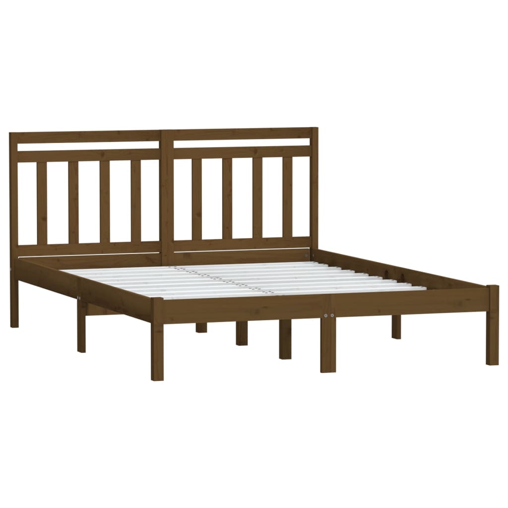 

vidaXL Bedframe massief grenenhout honingbruin 140x190 cm