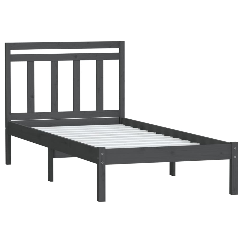 

vidaXL Bedframe massief grenenhout grijs 90x200 cm