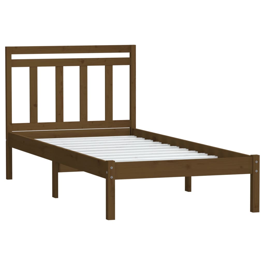 vidaXL Bedframe massief grenenhout honingbruin 90x200 cm