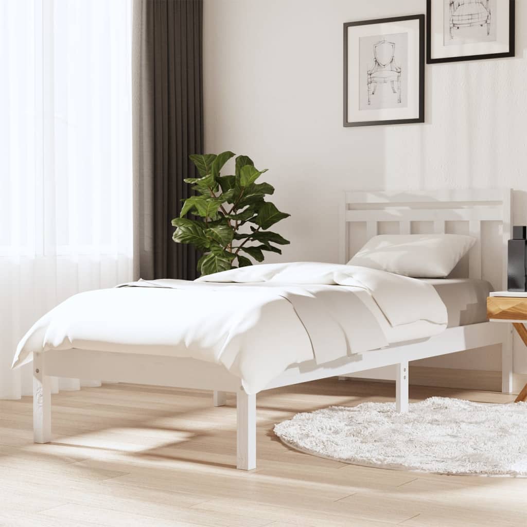 Rám postele bílý masivní borovice 100 x 200 cm