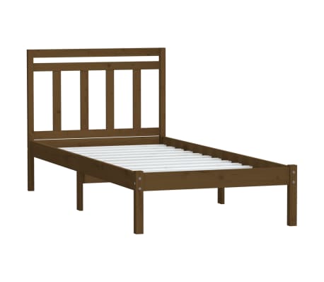 vidaXL Sengeramme honningbrun heltre furu 100x200 cm