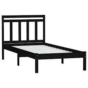 vidaXL Sengeramme svart heltre furu 100x200 cm