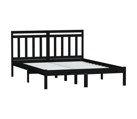 vidaXL Cadru de pat, negru, 120x200 cm, lemn masiv de pin