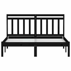 Rám postele černý 150 x 200 cm King Size masivní dřevo - obrázek 4