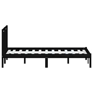 Rám postele černý 150 x 200 cm King Size masivní dřevo - obrázek 5