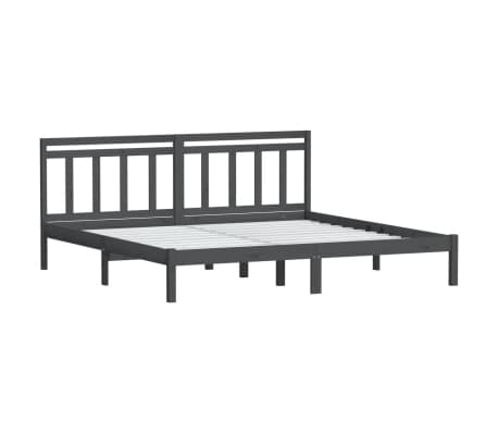 vidaXL Bed Frame without Mattress Grey Solid Wood 160x200 cm (810029+814106)