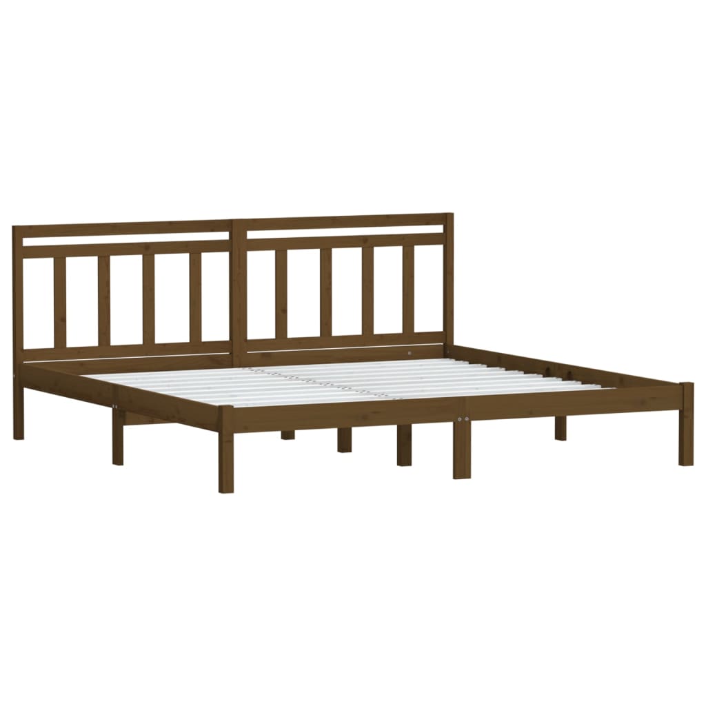 vidaXL Bed Frame Honey Brown Solid Wood Pine 160x200 cm