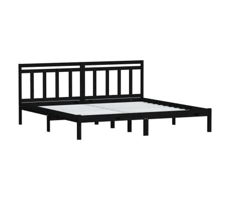 vidaXL Bed Frame Black Solid Wood Pine 160x200 cm