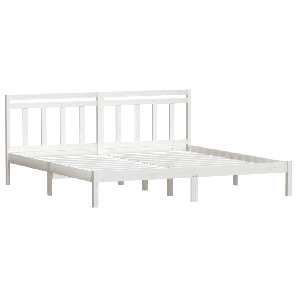 

vidaXL Bedframe massief hout wit 180x200 cm 6FT super king